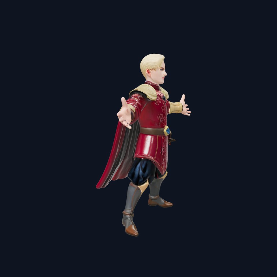Regal Warrior Prince Rigged and Animated D Character Model